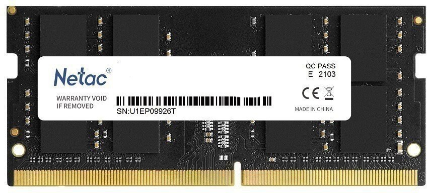 Оперативная память NETAC Basic, DDR4, 16GB (1x16GB), 2666MHz, CL19, SO-DIMM