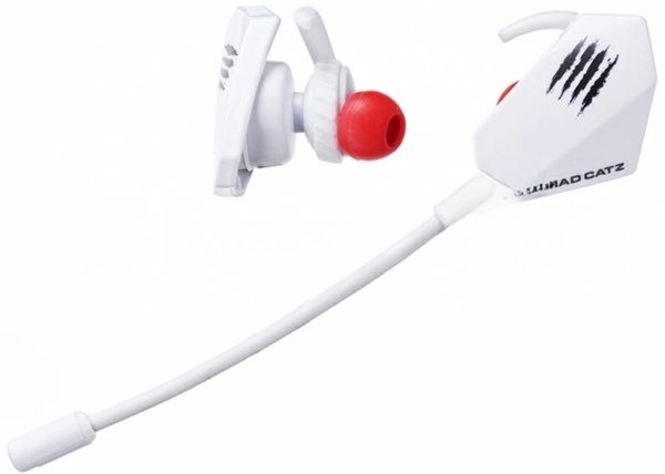 Игровые мобильные наушники белые Mad Catz E.S. PRO+ (3.5 мм jack, 13.5 мм неодимовые магниты, 32 Ом, 20 ~ 20000 Гц, микрофон)