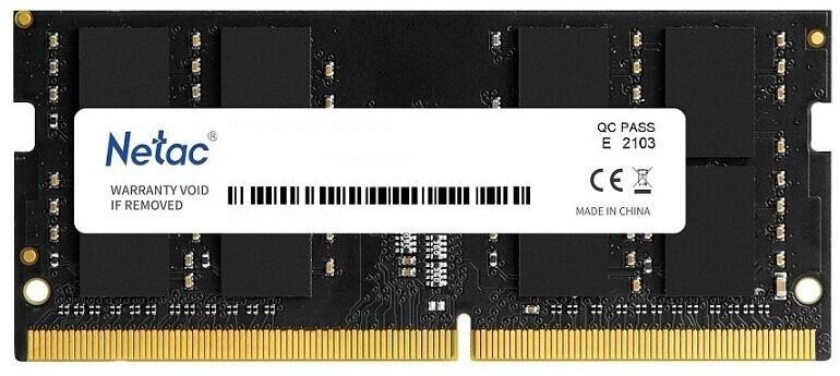 Оперативная память NETAC Basic, DDR4, 16GB (1x16GB), 3200MHz, CL22, SO-DIMM