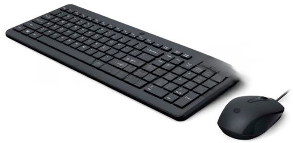 Комплект клавиатура+мышь HP 150 проводной, USB, 1600 DPI, чёрный