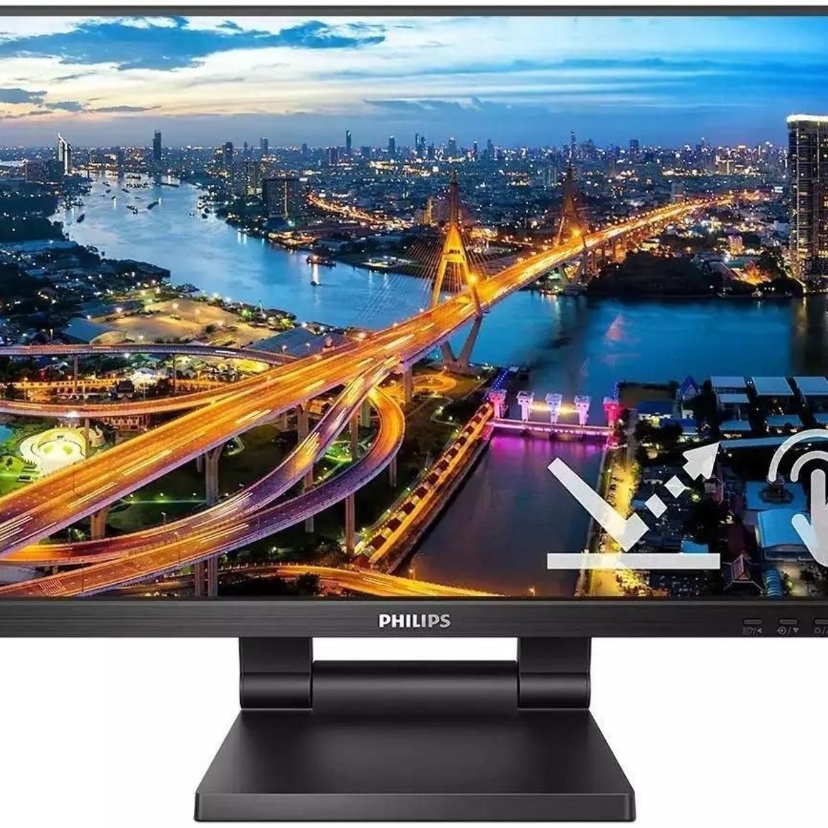 Монитор 21,5" Philips 222B1TC IPS 1920x1080, 75 Гц, 4 мс, 16:9, 250 кд/м2, 1xHDMI, 1хDP, 1xVGA, черный, сенсорный