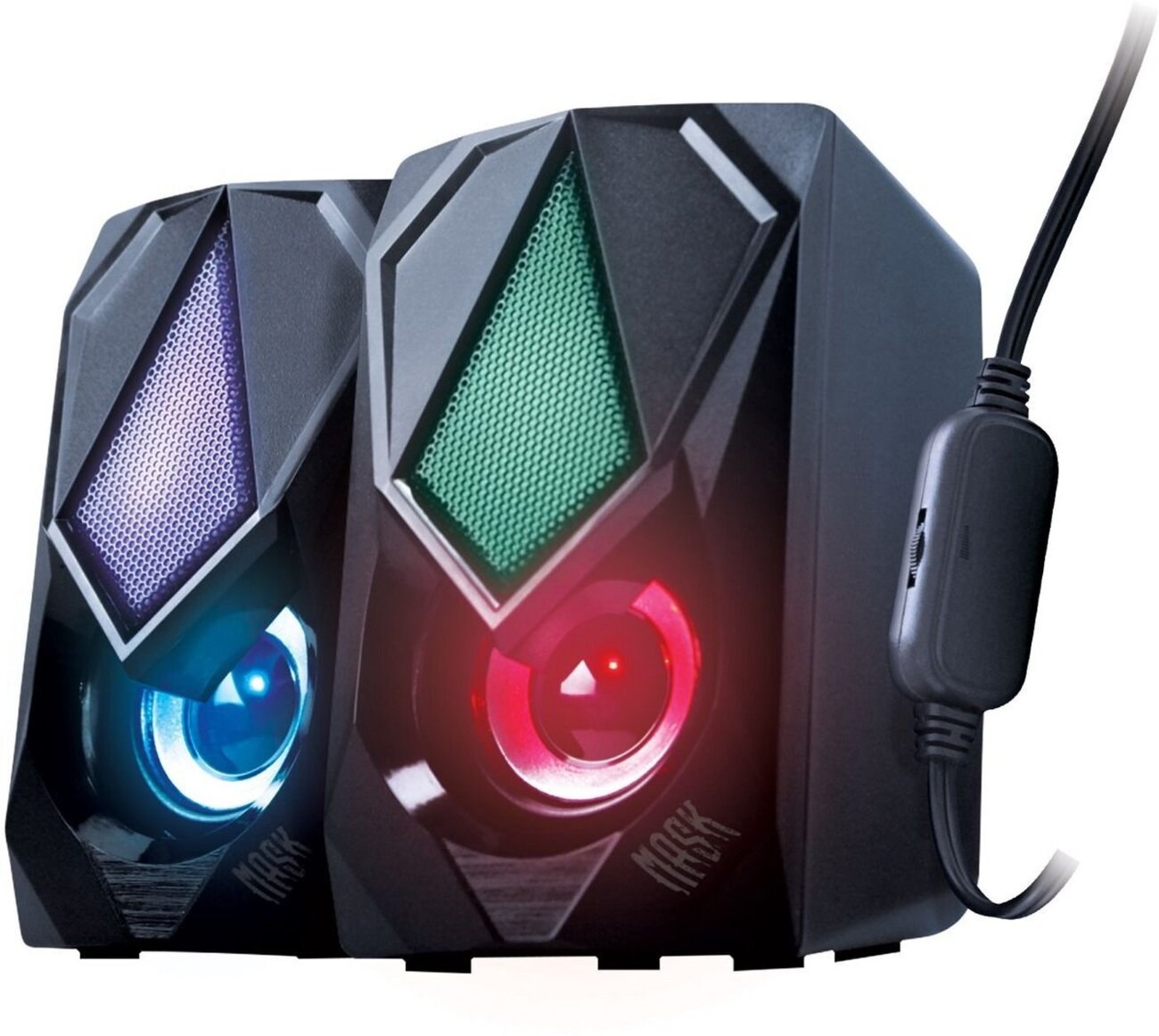 Акустическая система 2.0 Qumo Mask AS004, 10 ВТ, объемное звучание, RGb подсветка