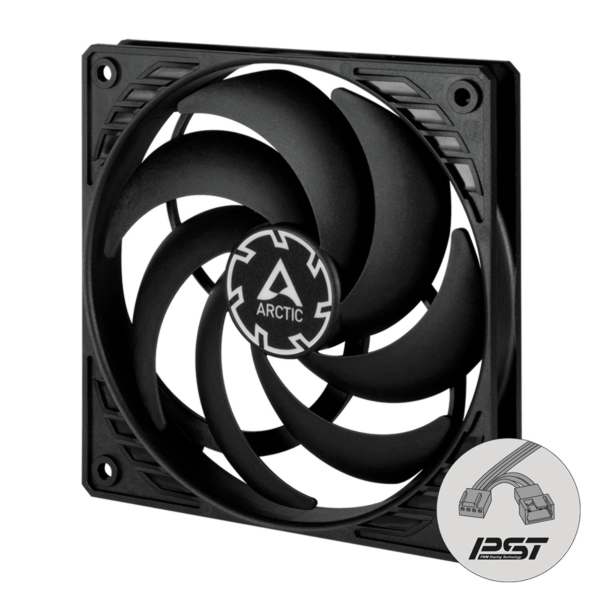 Вентилятор для корпуса Arctic P12 SLIM PWM PST черный, 120 мм, 2100 об/мин, 22.5 дБ, 4 pin