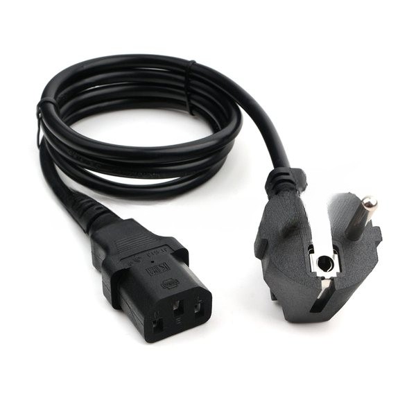 Кабель питания Cablexpert PC-186-1M, 1м, Schuko- C13, 6А, черный, с заземлением