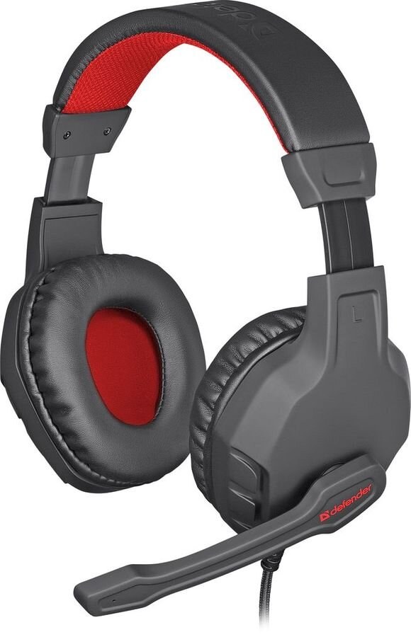 Гарнитура Defender Cujo чёрный/красный, проводная