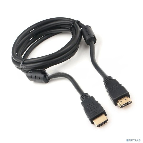 Кабель HDMI Cablexpert CCF2-HDMI4-6, 19M/19M, v2.0, медь, позол.разъемы, экран, 2 фер.кольца, 1,8м, черный, пакет