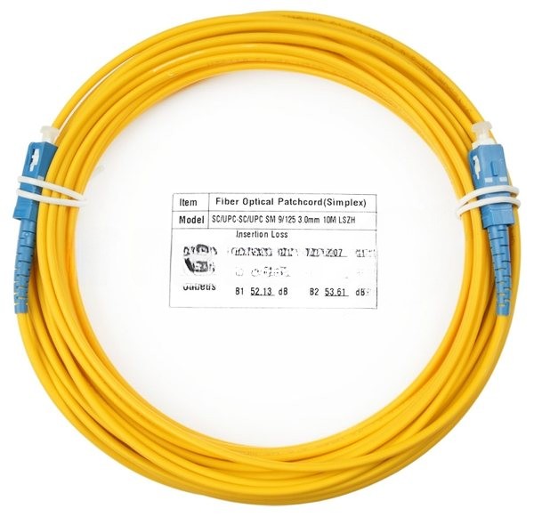 Патч-корд оптический Cabeus FOP(s)-9-SC-SC-10m simplex SC-SC 9/125 sm 10м LSZH