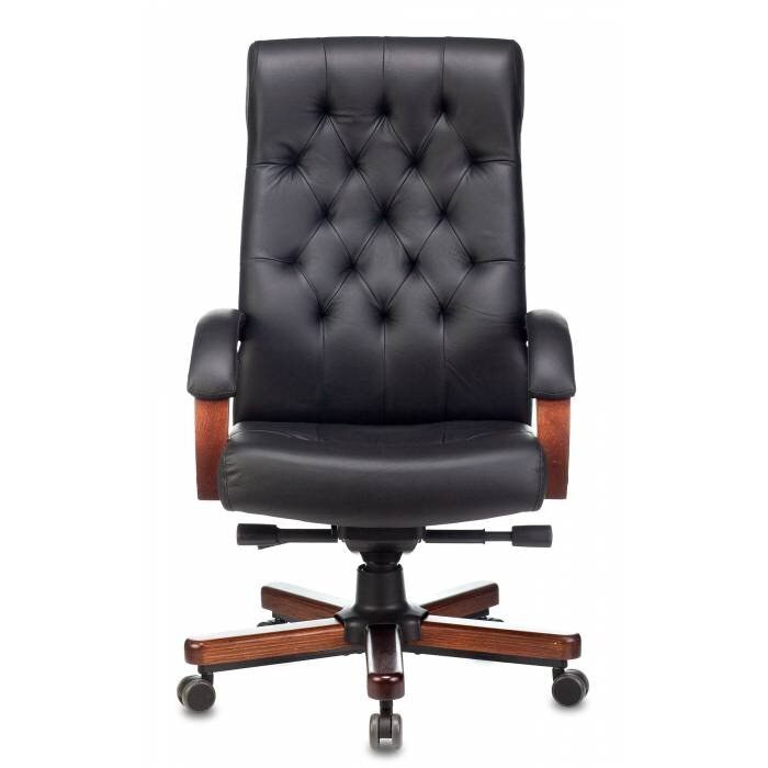 Кресло Бюрократ T-9928WALNUT черный, кожа