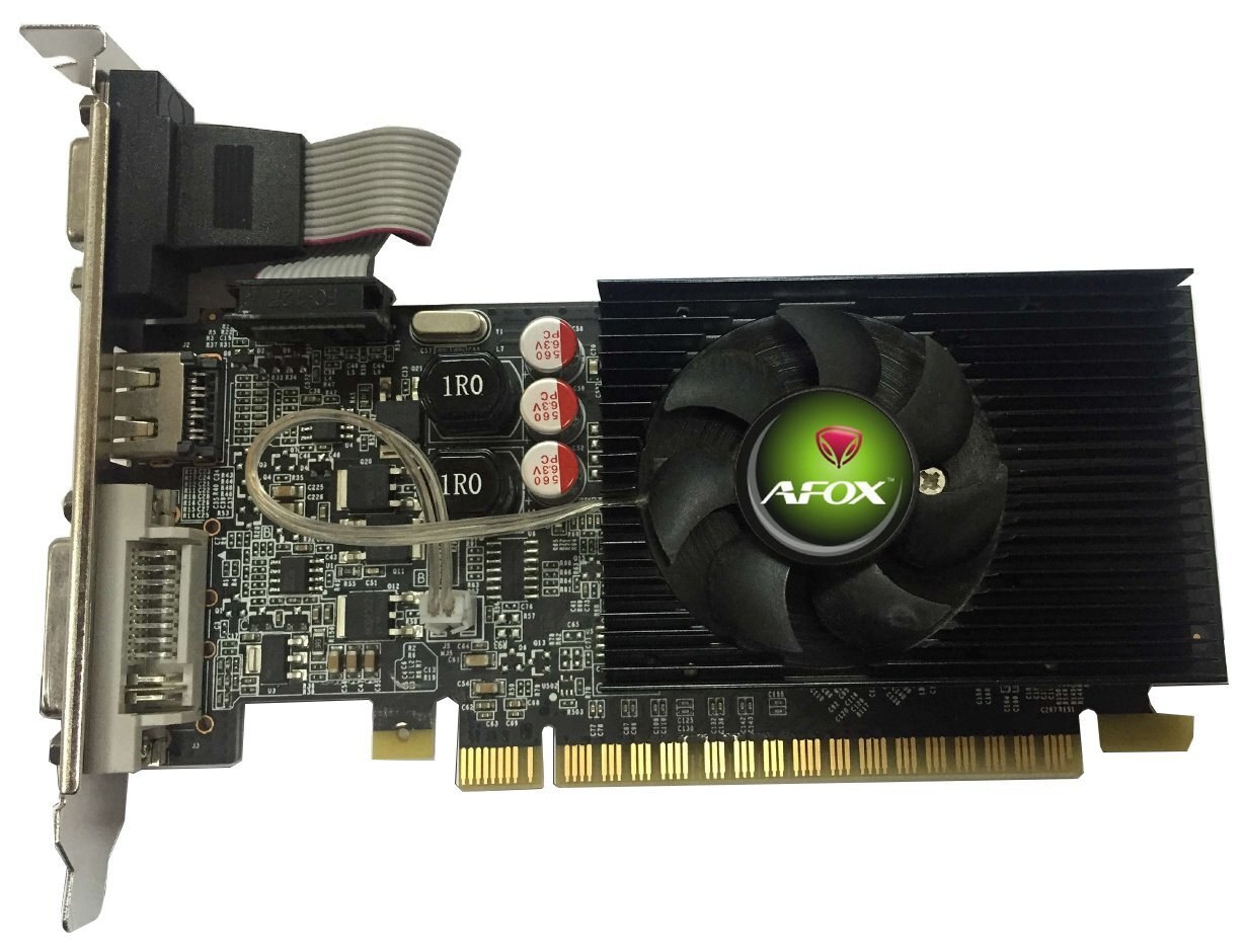 Видеокарта AFOX GeForce GT 210, 1 GB DDR3, 64 bit, HDMI, DVI-D, VGA, GPU 589 MHz