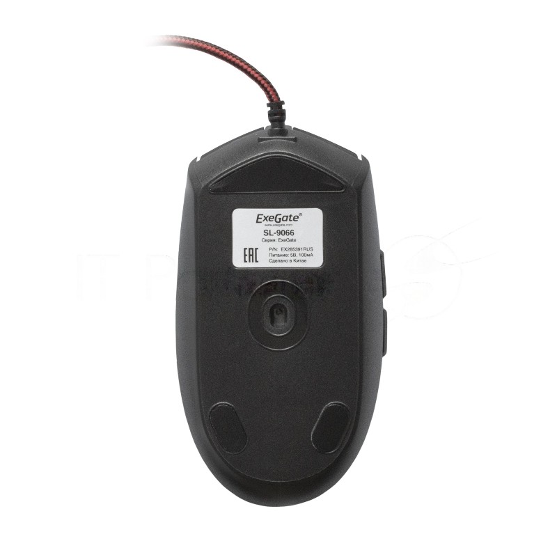 Мышь проводная ExeGate SL-9066 черный, 2400 dpi, USB, кнопки - 6
