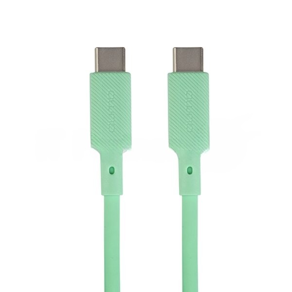 Кабель QUMO 32970 Type-C на Type-C, силиконовый, 1м, 3A, 60W, PD (зеленый)