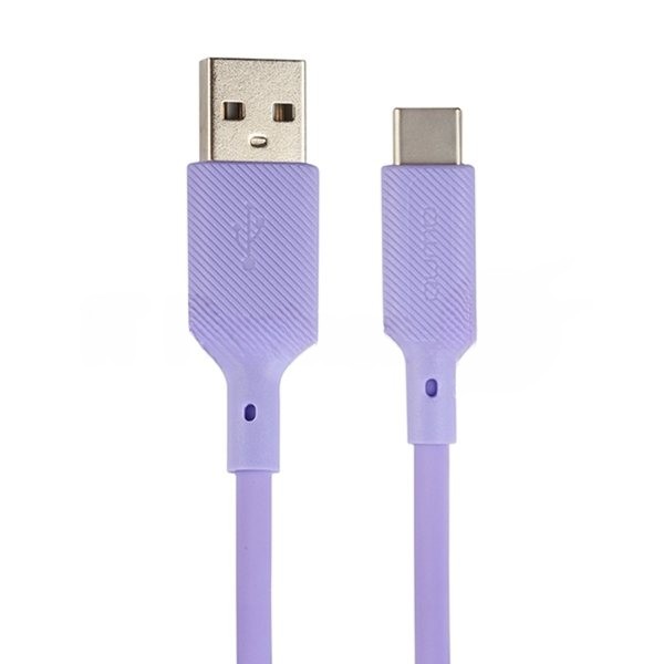 Кабель QUMO 32961 USB-A на Type-C, силиконовый, 1м, 3A, 18W (фиолетовый)