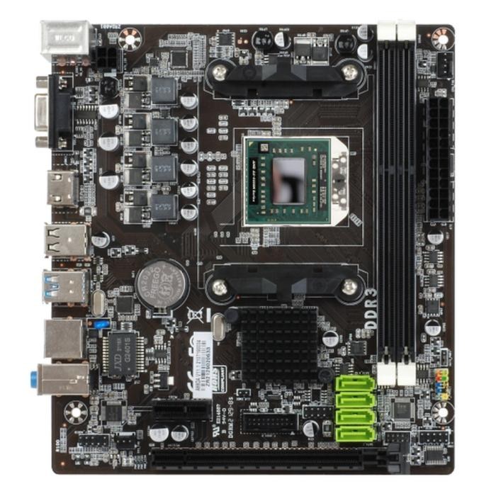 Материнская плата Esonic A88DA with A8-5500M, FS1, AMD A88, 2xDDR3, 4xSATA 6Gb/s, 1xPCIe x16, 1xPCI, 1xHDMI, 1x100Mb LAN, 2xUSB 3.0, 6xUSB 2.0, 3x3.5 мм, 5.1, microATX