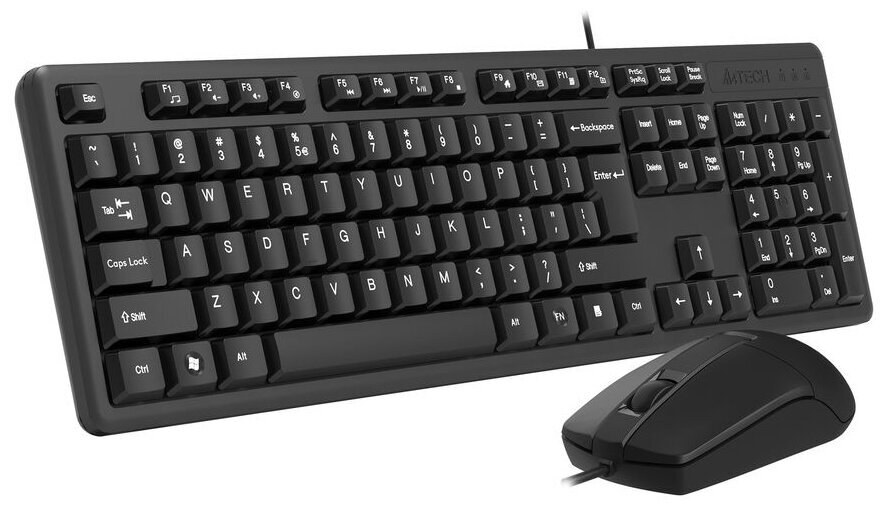 Комплект клавиатура+мышь A4Tech KK-3330 проводной, USB, 1200 DPI, чёрный