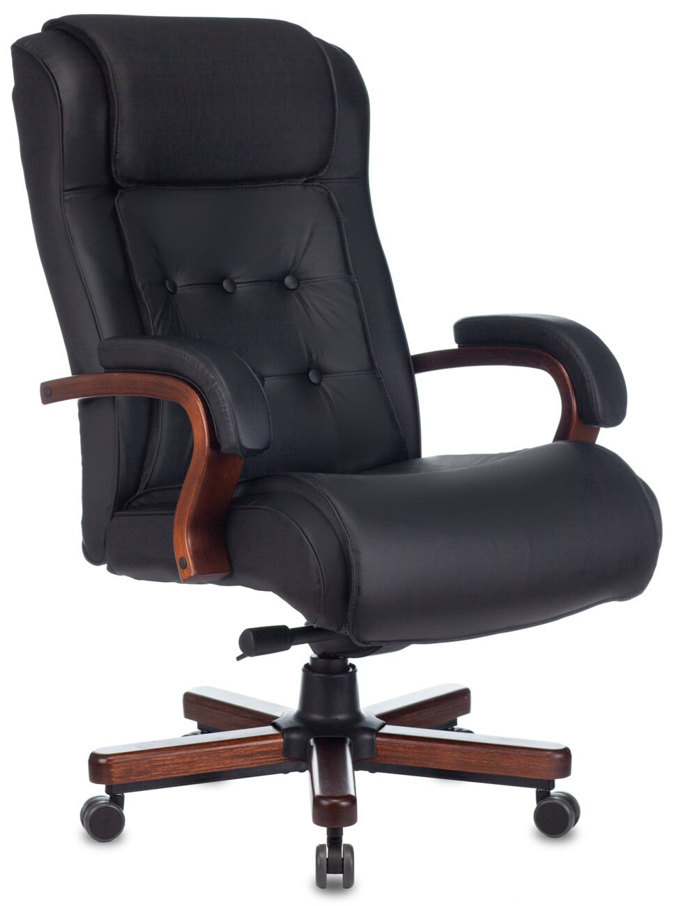 Кресло Бюрократ T-9926WALNUT черный, кожа