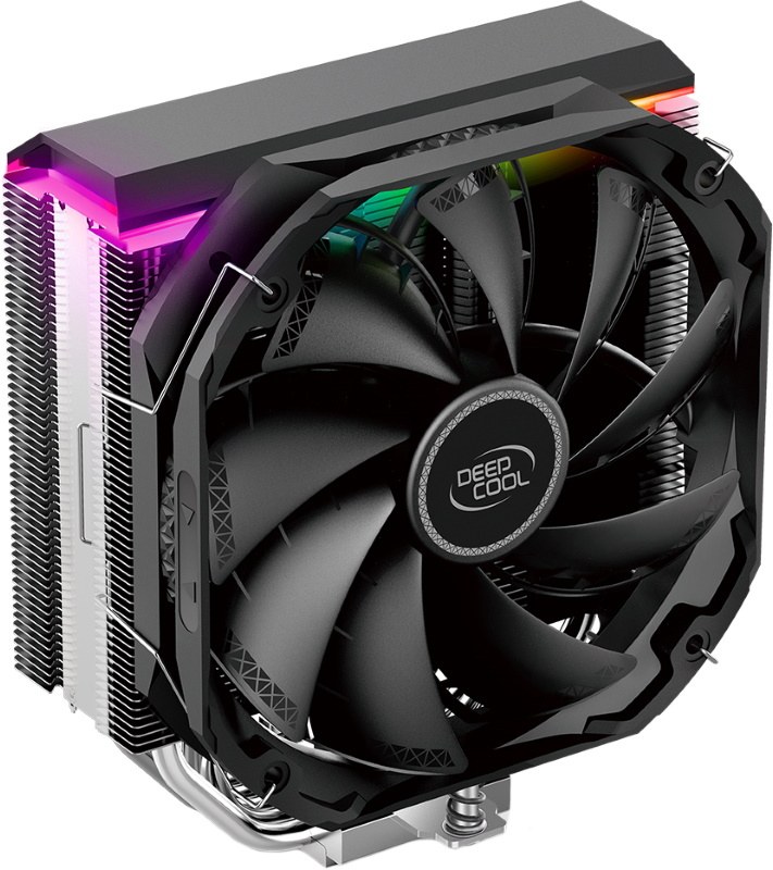 Кулер для процессора DEEPCOOL AS500 черный, 140 мм, алюминий/медь, 1200 об/мин, 26 дБ, 4 pin, 220 Вт, 164 мм