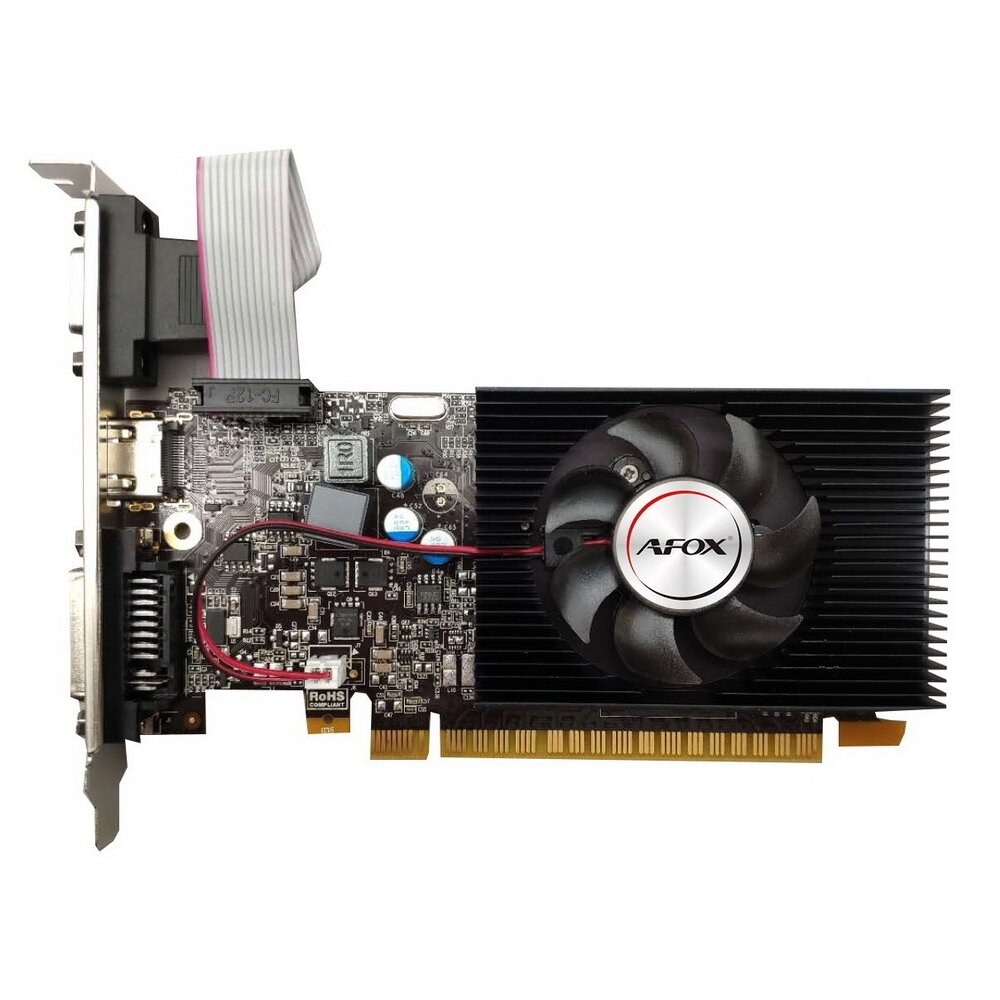 Видеокарта AFOX GeForce GT 740 Low Profile 4Gb (AF740-4096D3L3) 128Bit DVI HDMI VGA, Single fan