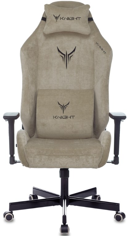 Кресло игровое Бюрократ Knight N1 Fabric бежевый Light-21, с подголов. крестовина металл