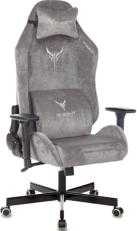 Кресло Бюрократ Knight N1 Fabric серый, ткань, 120 кг, механизм качания
