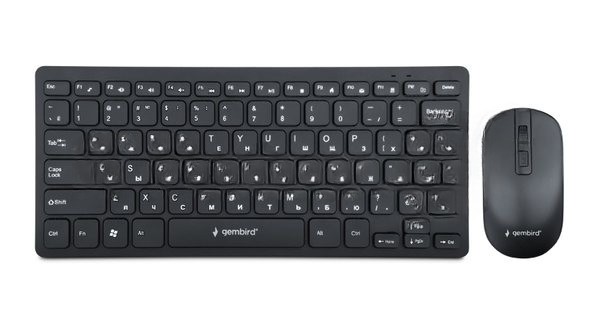 Комплект клавиатура+мышь Gembird KBS-9100 беспроводной, USB, 1600 DPI, чёрный