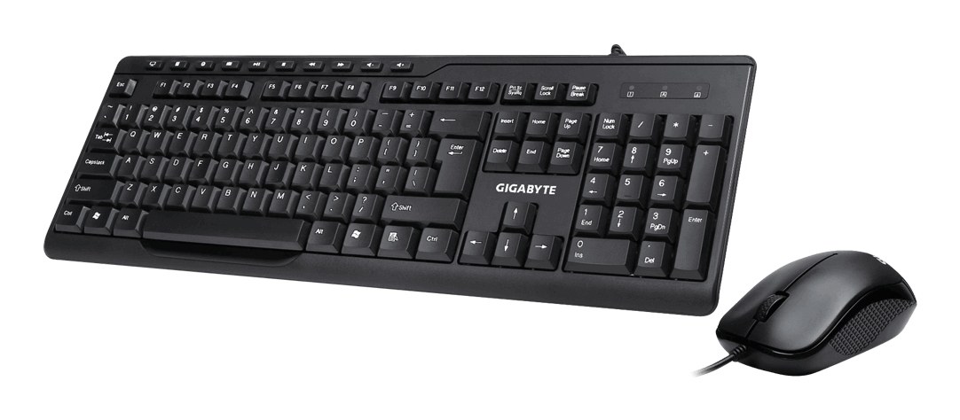 Комплект клавиатура+мышь Gigabyte GK-KM6300 проводной, USB, 1000 DPI, чёрный