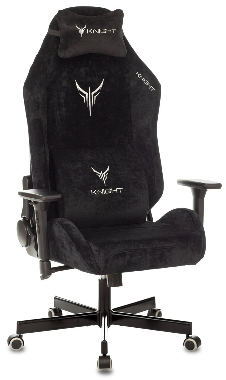Кресло игровое Бюрократ Knight N1 Fabric черный Light-20, с подголов. крестовина металл