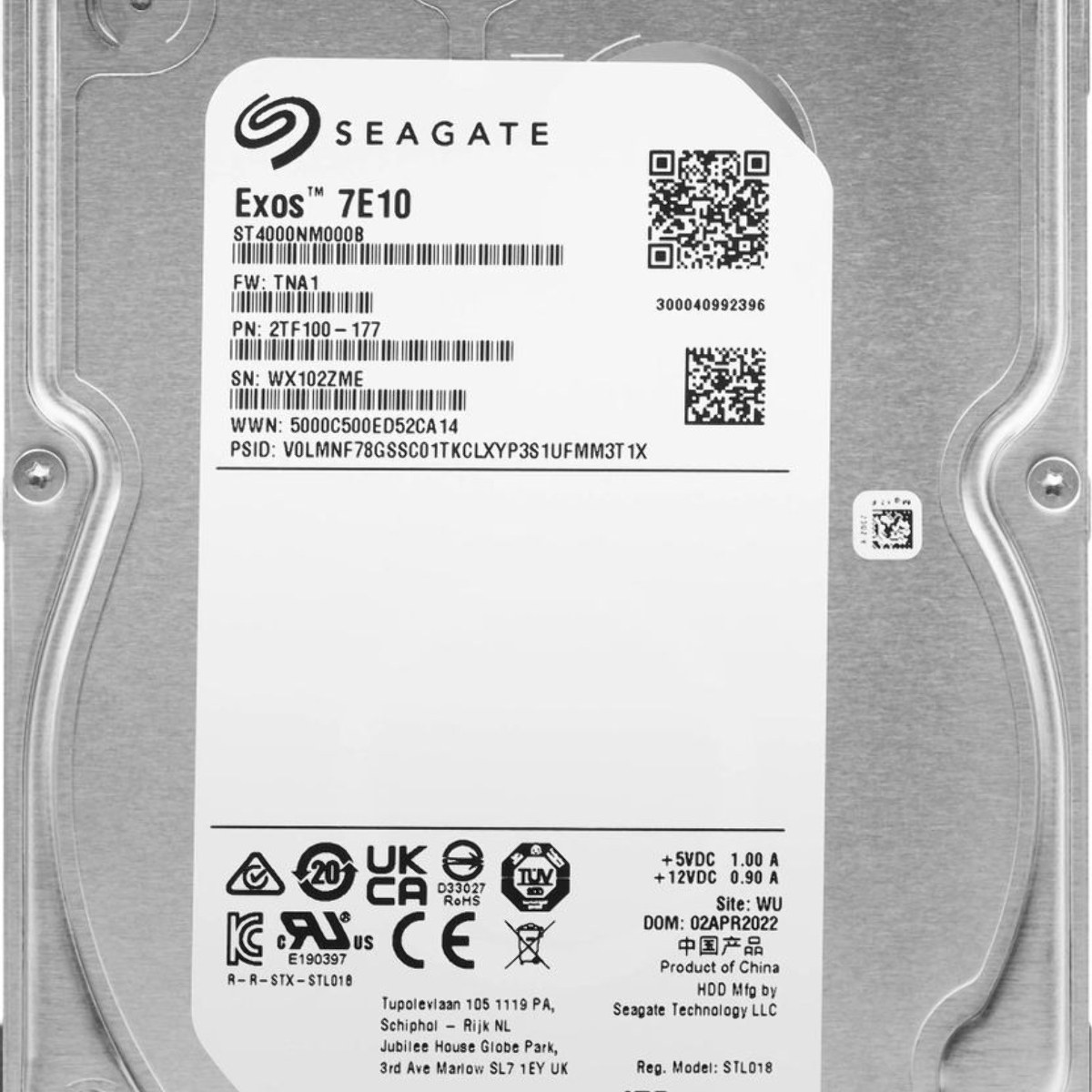 Жесткий диск Seagate HDD 4Tb 7200rpm Exos 7E10 512N (3.5'/ SATA 6Gb/s )