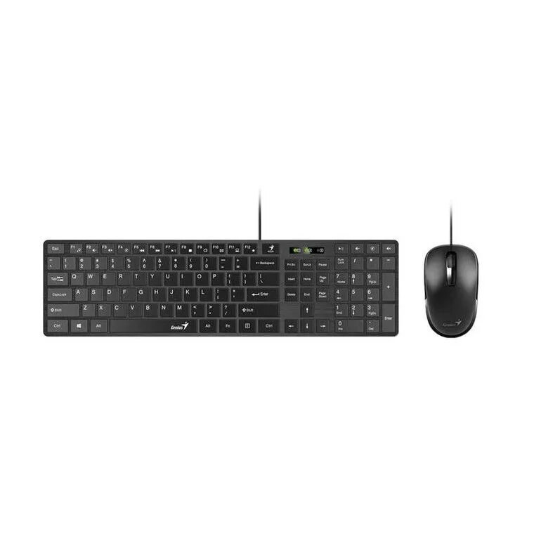 Комплект клавиатура+мышь Genius SlimStar C126 проводной, USB, 1000 DPI, чёрный