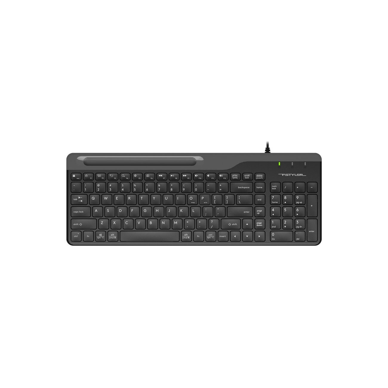 Клавиатура проводная A4Tech Fstyler FK25, USB, черный/серый