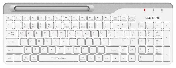 Клавиатура беспроводная A4Tech Fstyler FBK25, USB, Bluetooth/Радиоканал, белый/серый