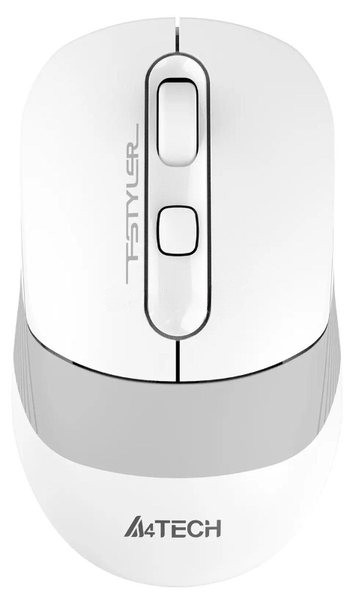 Мышь беспроводная A4Tech Fstyler FB10C белый/серый, 2000 dpi, радиоканал, Bluetooth, USB, кнопки - 4