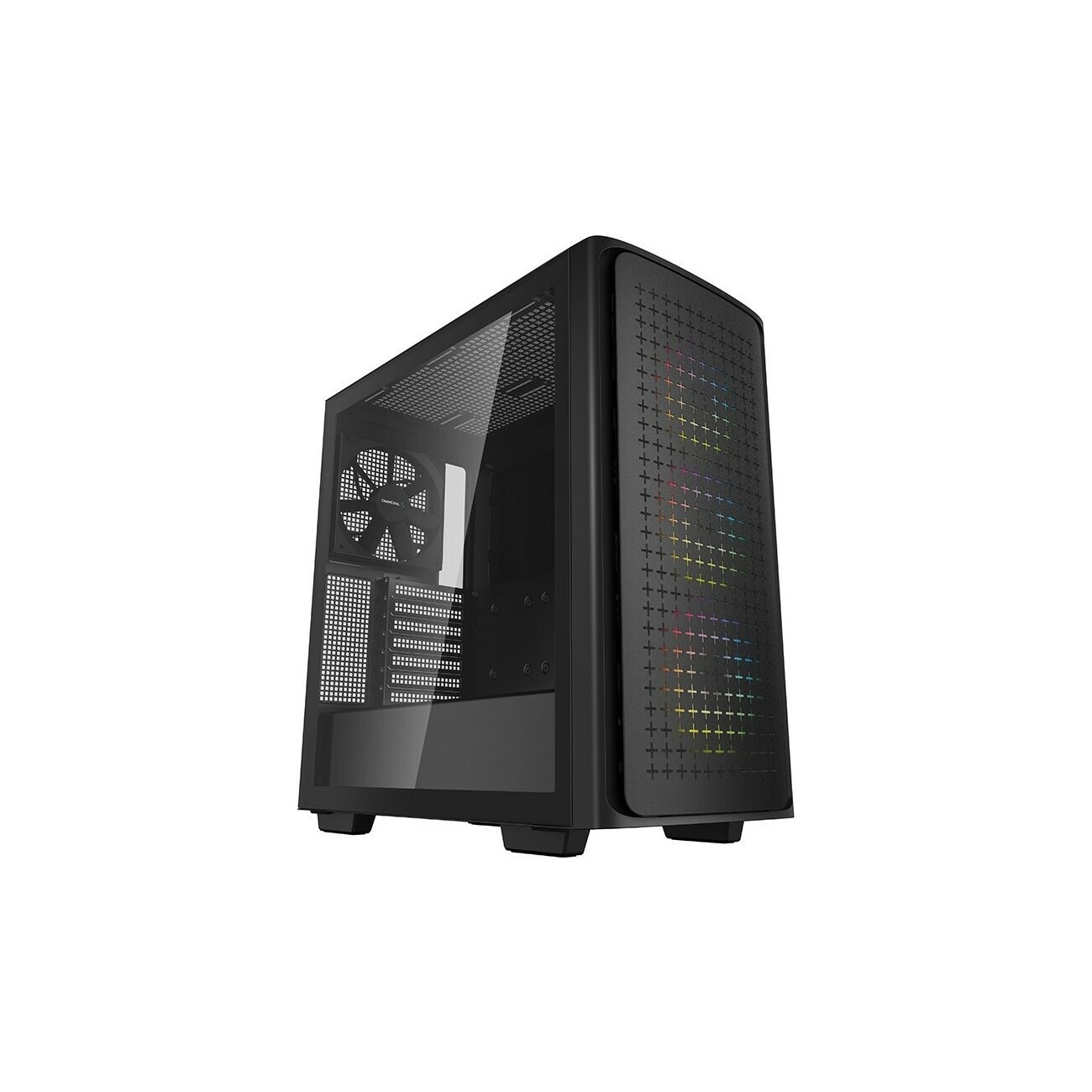 Компьютерный корпус Deepcool CK560 без БП, боковое окно (закаленное стекло), 3xARGB LED 120мм вентилятора спереди и 1x140мм вентилятор сзади, черный, ATX