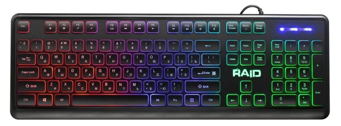 Клавиатура проводная Defender Raid GK-778DL, USB, черный