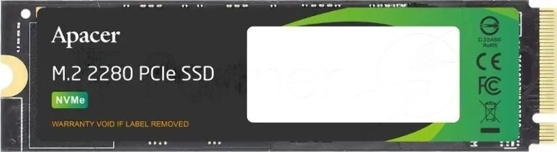 Накопитель SSD Apacer AS2280P4U, 512Gb, PCIe 3.0 x4, M.2 2280, NVMe, R/W 3500/2300