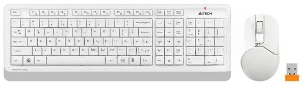 Комплект клавиатура+мышь A4Tech FStyler FG1012 беспроводной, USB, 1200 DPI, белый