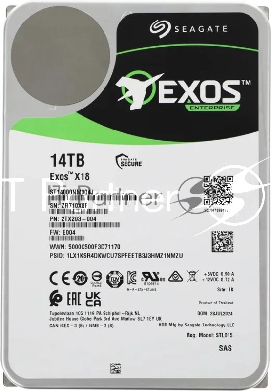Жесткий диск Seagate 14Tb 7200RPM 12Gb/S 256MB ST14000NM004J