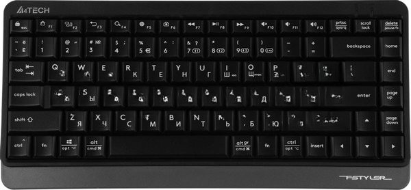 Клавиатура беспроводная A4Tech Fstyler FBK11, USB, Bluetooth/Радиоканал, черный/серый