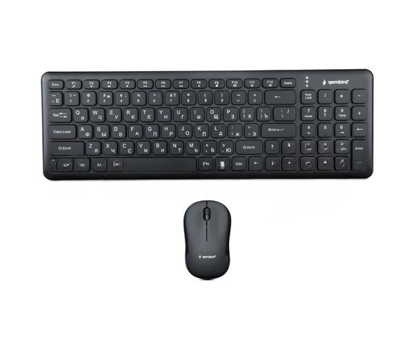 Комплект клавиатура+мышь Gembird KBS-9200 беспроводной, USB, 1000 DPI, чёрный