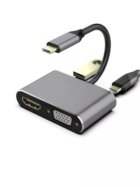 USB-концентратор Telecom TUC055, USB Type-C, HDMI/USB/PD/VGA, USB