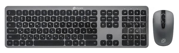 Комплект клавиатура+мышь Oklick 300M беспроводной, USB, 1600 DPI, серый/чёрный