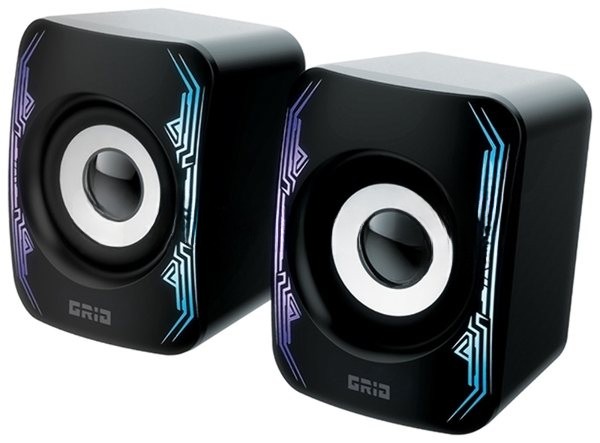 Акустическая система 2.0 GRID AS009, 10 ВТ, объемное звучание, RGb подсветка, USB/Jack 3,5мм
