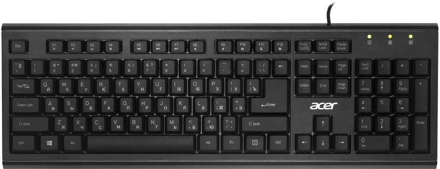 Клавиатура проводная Acer OKW120, USB, черный