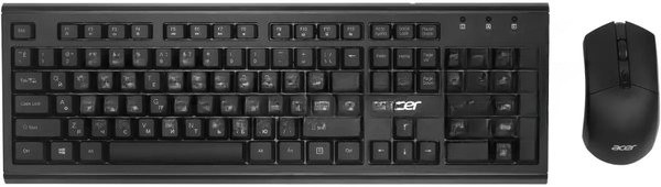 Комплект клавиатура+мышь Acer OKR120 беспроводной, USB, 1600 DPI, чёрный