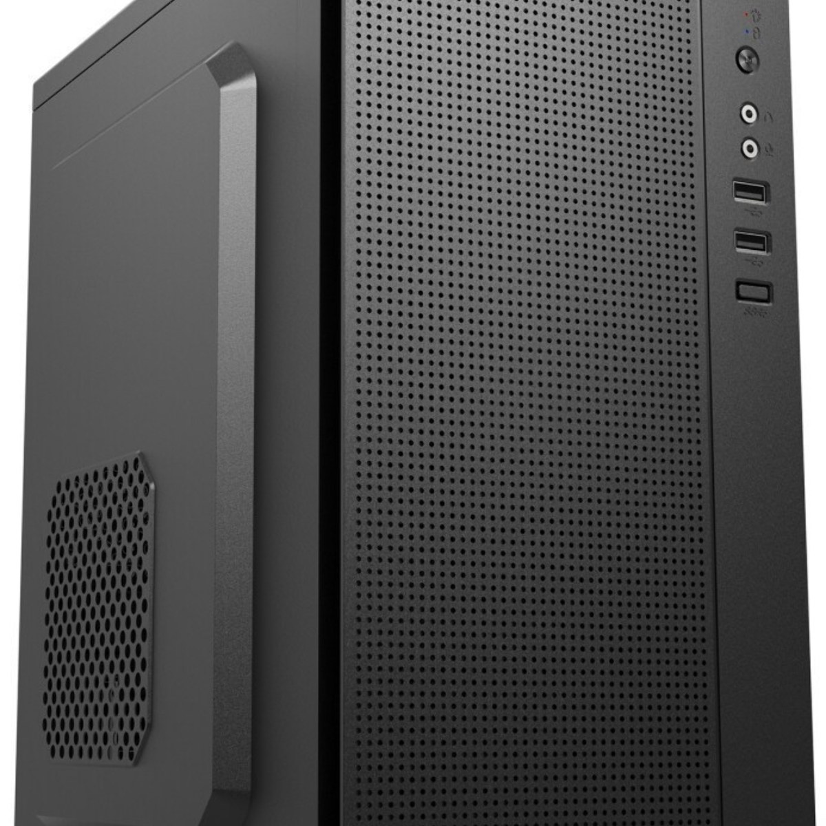 Компьютерный корпус CBR PCC-MATX-MX08-WPSU mATX Minitower MX08, без БП, 2*USB 2.0, HD Audio+Mic, черный