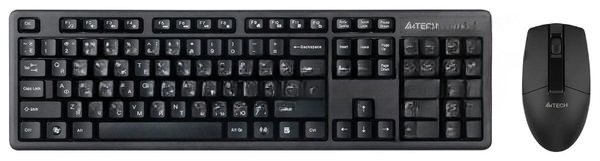 Комплект клавиатура+мышь A4Tech 3330N беспроводной, USB, 1200 DPI, чёрный