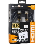 Кабель HDMI 19M/M,ver. 2.1, 8K@60 Hz 3m метал разъемы, нейлоновая оплетка Telecom TCG300-3M
