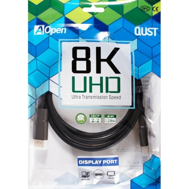 Кабель соединительный DisplayPort v1.4, 8K@60Hz, 1.5m iOpen (Aopen/Qust) ACG633-1.5M