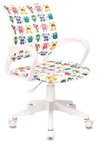 Кресло Бюрократ BuroKIDS 1 W белый, ткань, 120 кг