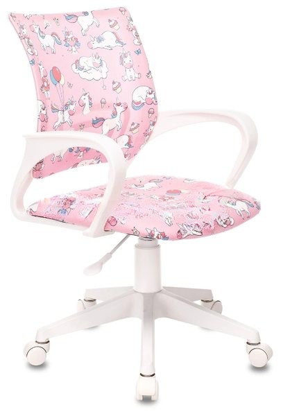 Кресло Бюрократ BuroKIDS 1 W розовый, ткань, 120 кг