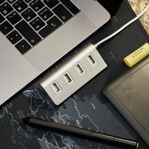 Разветвитель Rexant 4 USB-port серебристый